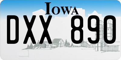 IA license plate DXX890