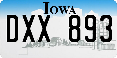 IA license plate DXX893