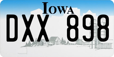 IA license plate DXX898