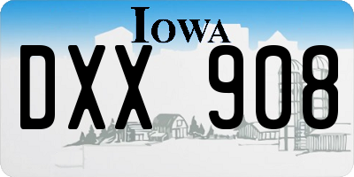 IA license plate DXX908