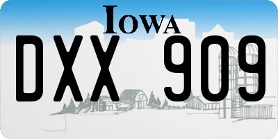 IA license plate DXX909