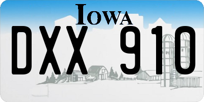 IA license plate DXX910