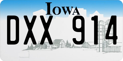 IA license plate DXX914