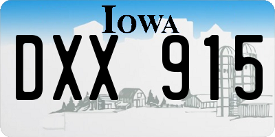 IA license plate DXX915