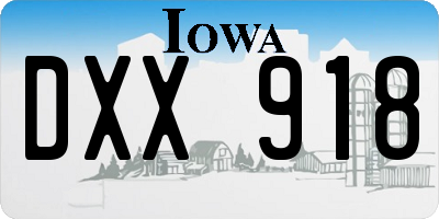 IA license plate DXX918