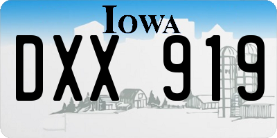 IA license plate DXX919