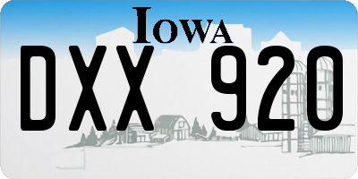 IA license plate DXX920