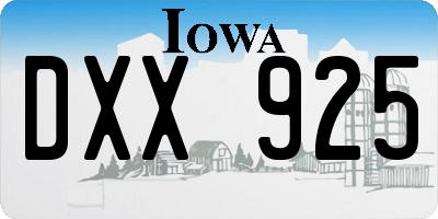 IA license plate DXX925