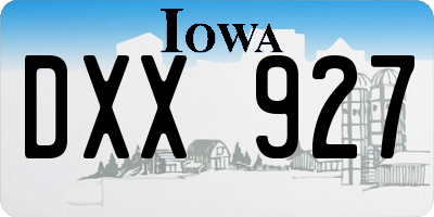 IA license plate DXX927