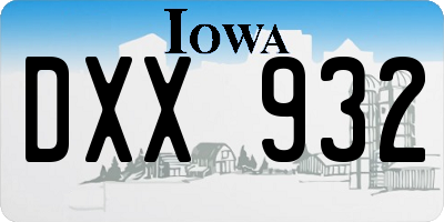 IA license plate DXX932