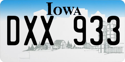 IA license plate DXX933