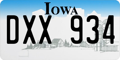 IA license plate DXX934