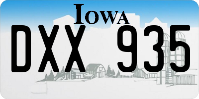 IA license plate DXX935