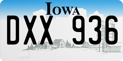 IA license plate DXX936