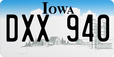 IA license plate DXX940