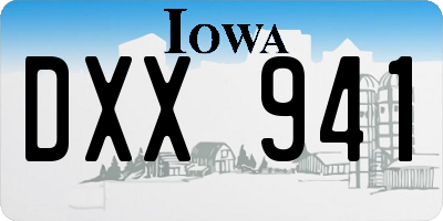 IA license plate DXX941