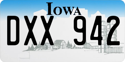 IA license plate DXX942