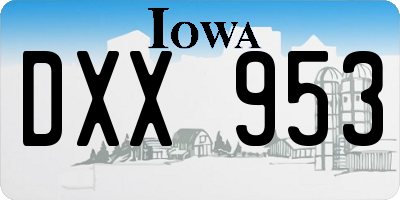 IA license plate DXX953