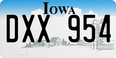 IA license plate DXX954