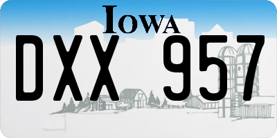 IA license plate DXX957