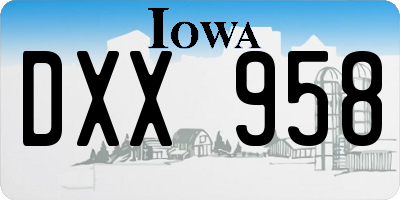 IA license plate DXX958