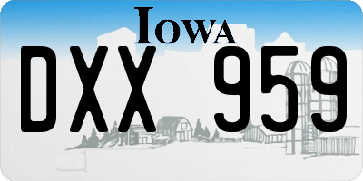 IA license plate DXX959