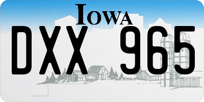 IA license plate DXX965