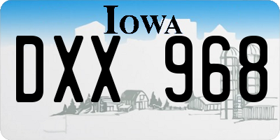 IA license plate DXX968