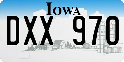 IA license plate DXX970