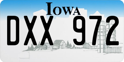 IA license plate DXX972