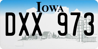 IA license plate DXX973