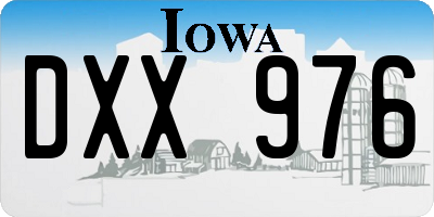 IA license plate DXX976