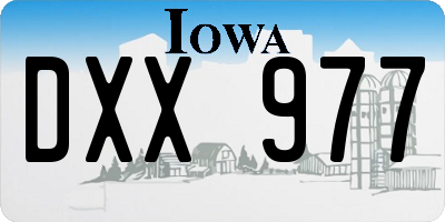 IA license plate DXX977