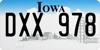 IA license plate DXX978