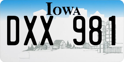 IA license plate DXX981