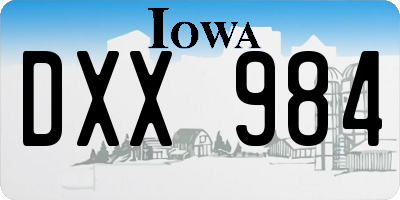 IA license plate DXX984