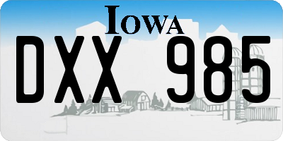 IA license plate DXX985