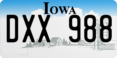 IA license plate DXX988