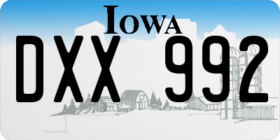 IA license plate DXX992