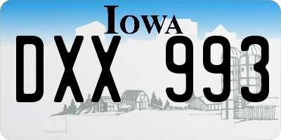 IA license plate DXX993