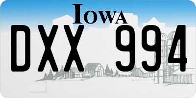 IA license plate DXX994