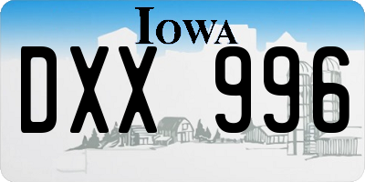 IA license plate DXX996