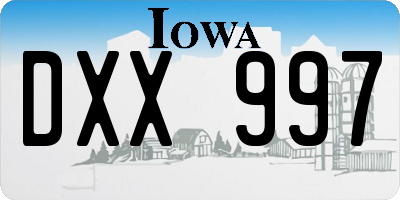 IA license plate DXX997