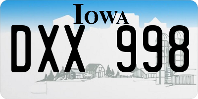 IA license plate DXX998