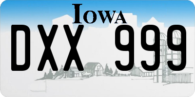 IA license plate DXX999