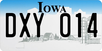 IA license plate DXY014