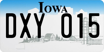 IA license plate DXY015