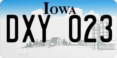 IA license plate DXY023