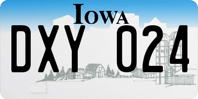 IA license plate DXY024
