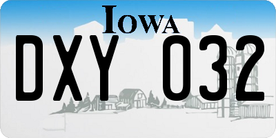 IA license plate DXY032